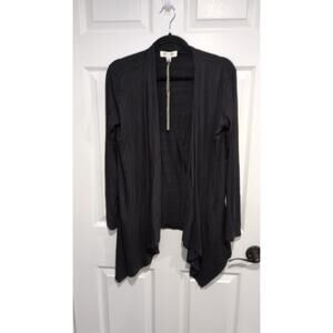 NWT Buttery Black Flowy Drape Cardigan Lightweight Waterfall Casual S Boutique